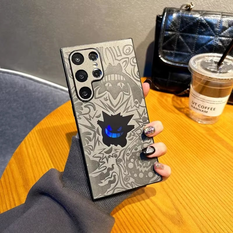 Japan Anime Pocket Monsters Pokémon Gengar Wrist Strap Holder Phone Case 25 24 23 Ultra Puls Leather Cover