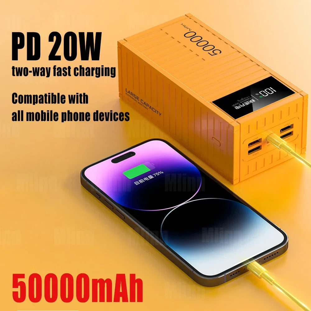 66W 50,000mAh Super Fast Charging Power Bank for iPhone and Android