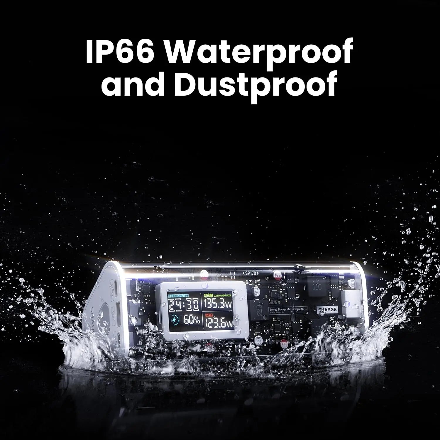 ek 170 Power Bank 170W 24,000Mah Portable Charger with Smart Display 3-Port Portable Battery for Macbook Pro Phone