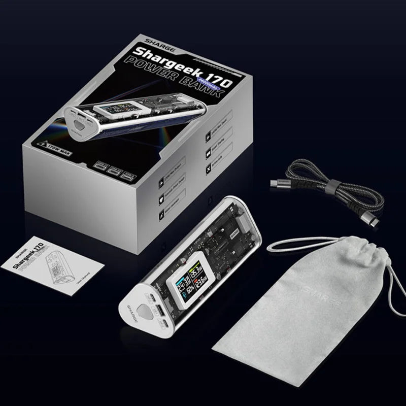 ek 170 Power Bank 170W 24,000Mah Portable Charger with Smart Display 3-Port Portable Battery for Macbook Pro Phone