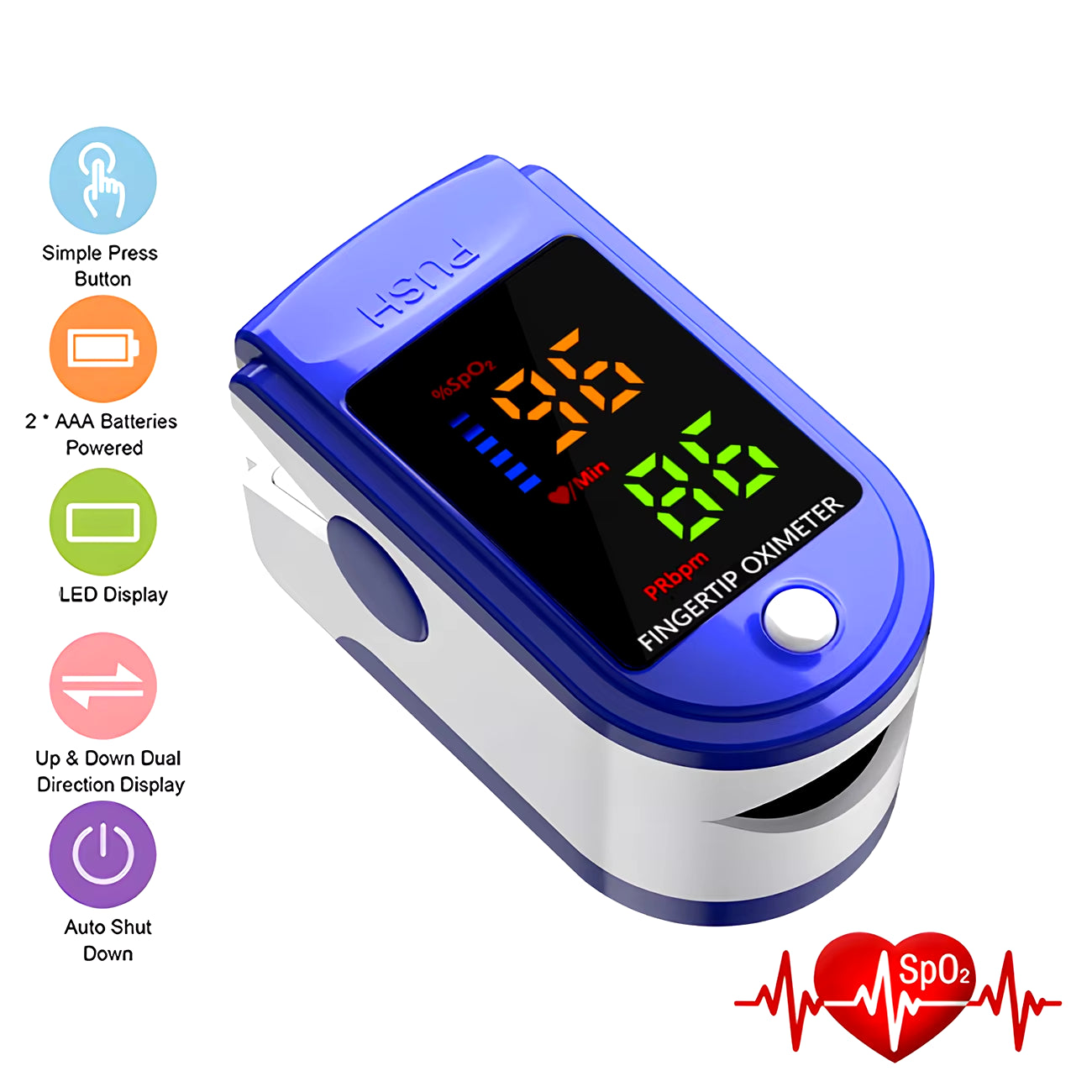 Medical Finger Pulse Oximeter Saturometer Oxygen Saturation Pediatric Oximetro Heart Rate Health Care Blood Pressure Adult Kids