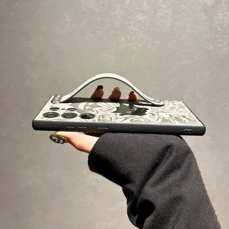 Japan Anime Pocket Monsters Pokémon Gengar Wrist Strap Holder Phone Case 25 24 23 Ultra Puls Leather Cover