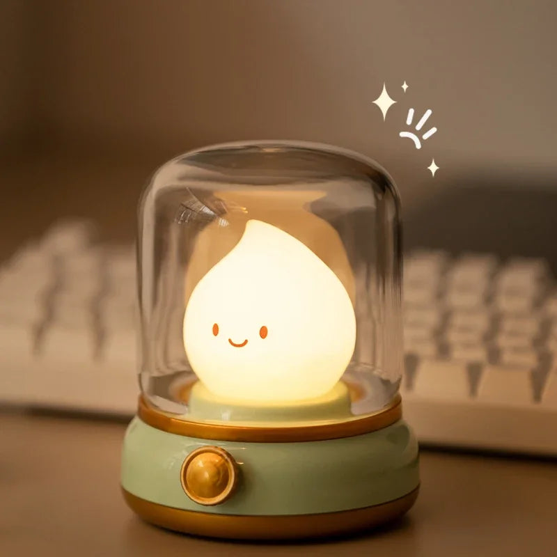 Light Up Your Halloween: Adorable Ghost Campfire Night Light with Dimmable Flame – Perfect for Spooky Nights!