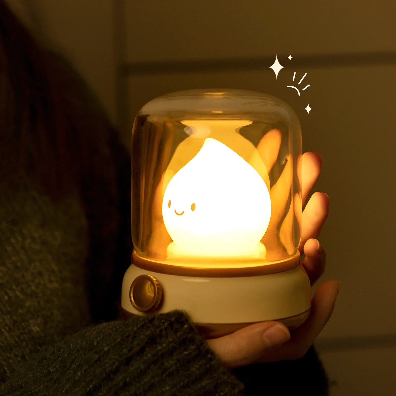 Light Up Your Halloween: Adorable Ghost Campfire Night Light with Dimmable Flame – Perfect for Spooky Nights!
