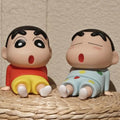 Crayon Shin-Chan Figures Phone Holder Kawaii Anime Desktop Ornaments Cartoon Watching TV Phone Support Cute Doll Decoration Gift