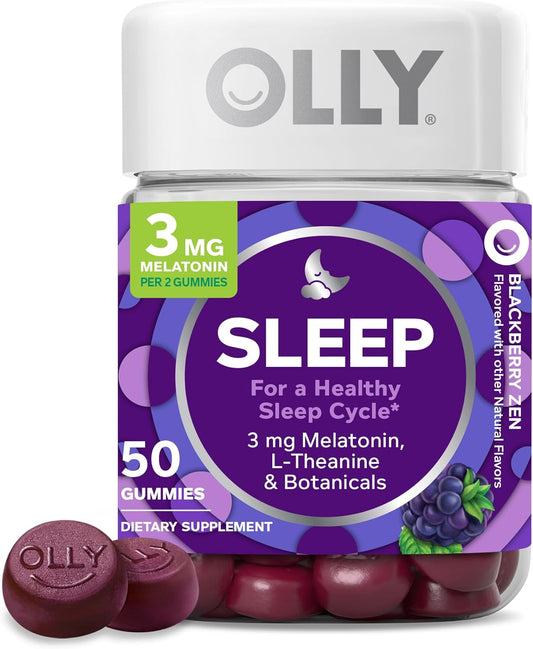 Sleep Gummy, Occasional Sleep Support, 3 Mg Melatonin, L-Theanine, Chamomile, Lemon Balm, Sleep Aid, Blackberry, 50 Count