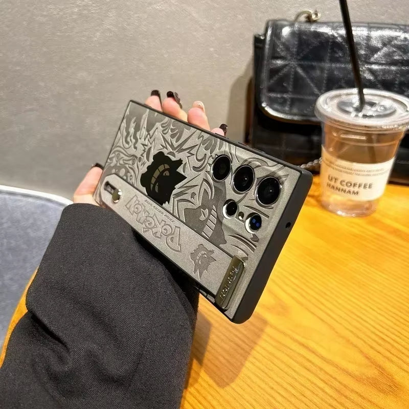 Japan Anime Pocket Monsters Pokémon Gengar Wrist Strap Holder Phone Case  25 24 23 Ultra Puls Leather Cover