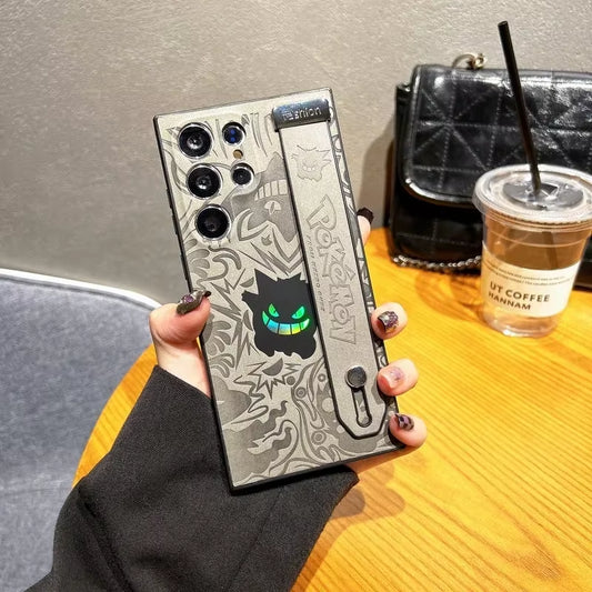 Japan Anime Pocket Monsters Pokémon Gengar Wrist Strap Holder Phone Case  25 24 23 Ultra Puls Leather Cover