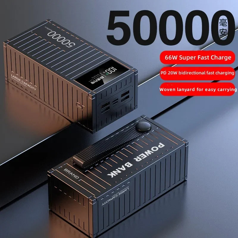 66W 50,000mAh Super Fast Charging Power Bank for iPhone and Android 