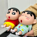 Crayon Shin-Chan Figures Phone Holder Kawaii Anime Desktop Ornaments Cartoon Watching TV Phone Support Cute Doll Decoration Gift