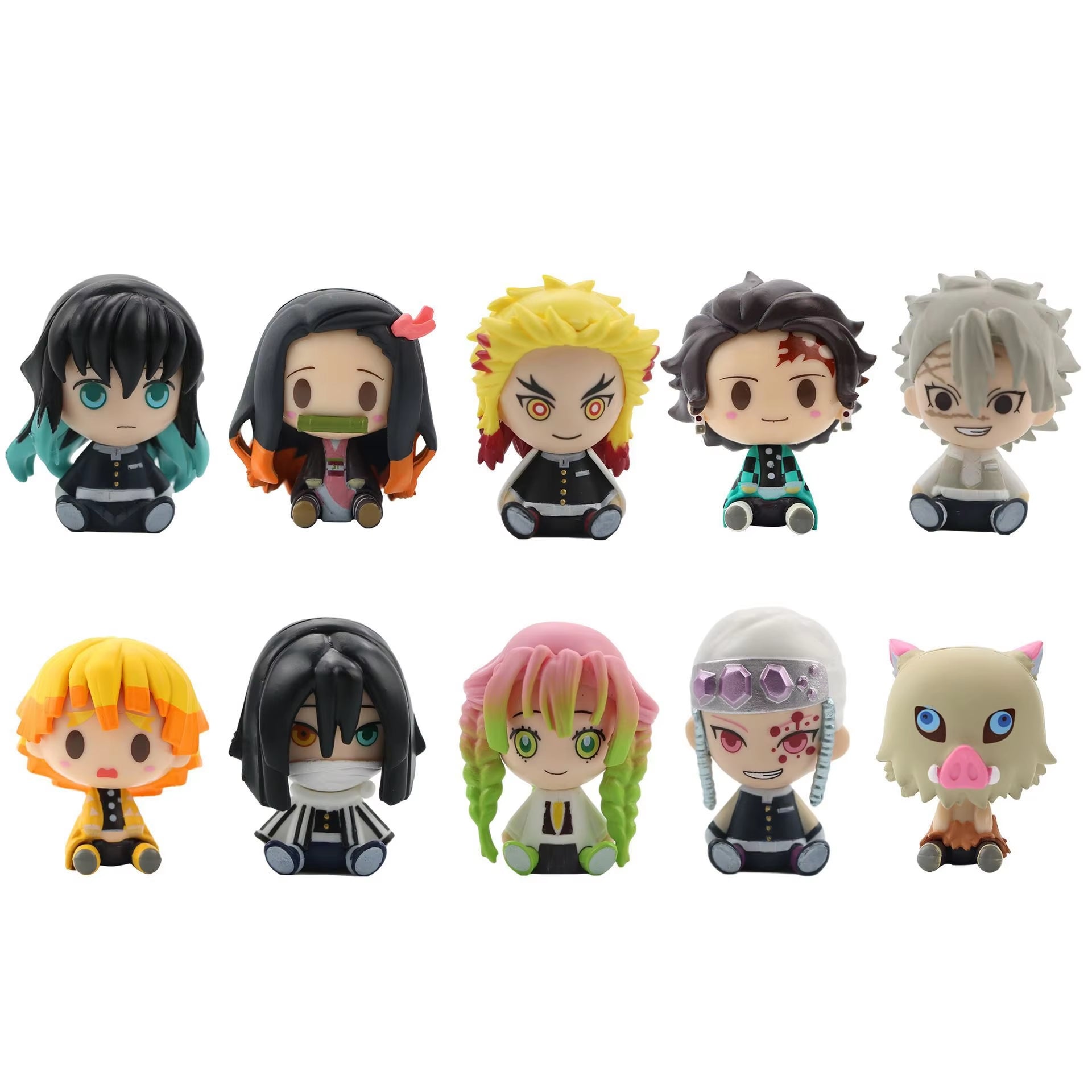 Charming Demon Slayer Mini Figurines: Wholesale PVC Dolls for Desktop Aesthetics