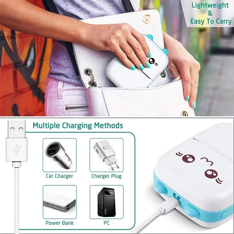 Print Your Memories on the Go: Mini Ink-Free Pocket Printer!