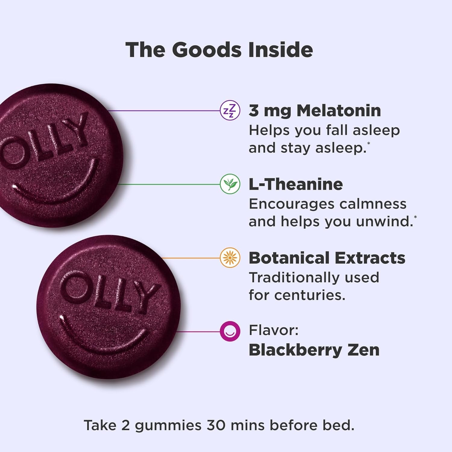 Sleep Gummy, Occasional Sleep Support, 3 Mg Melatonin, L-Theanine, Chamomile, Lemon Balm, Sleep Aid, Blackberry, 50 Count