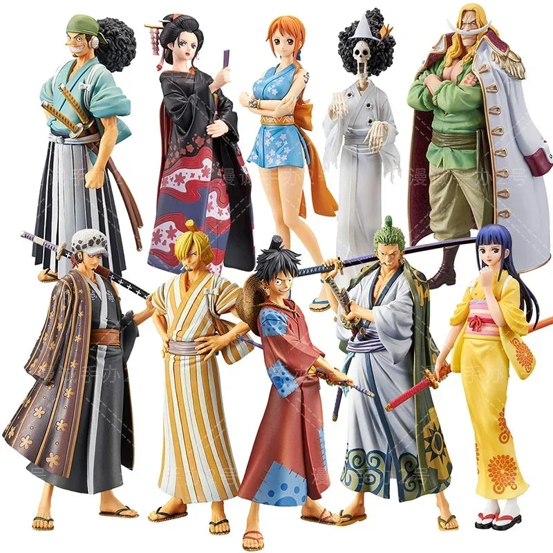 One Piece Wano Action Figures - Luffy, Zoro, Nami, Chopper 18cm Collectible Toys Gift Set (Straw Hat Crew)