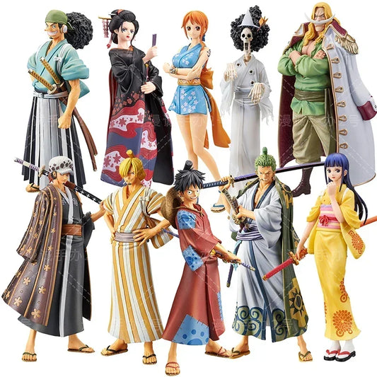 One Piece Wano Action Figures - Luffy, Zoro, Nami, Chopper 18cm Collectible Toys Gift Set (Straw Hat Crew)