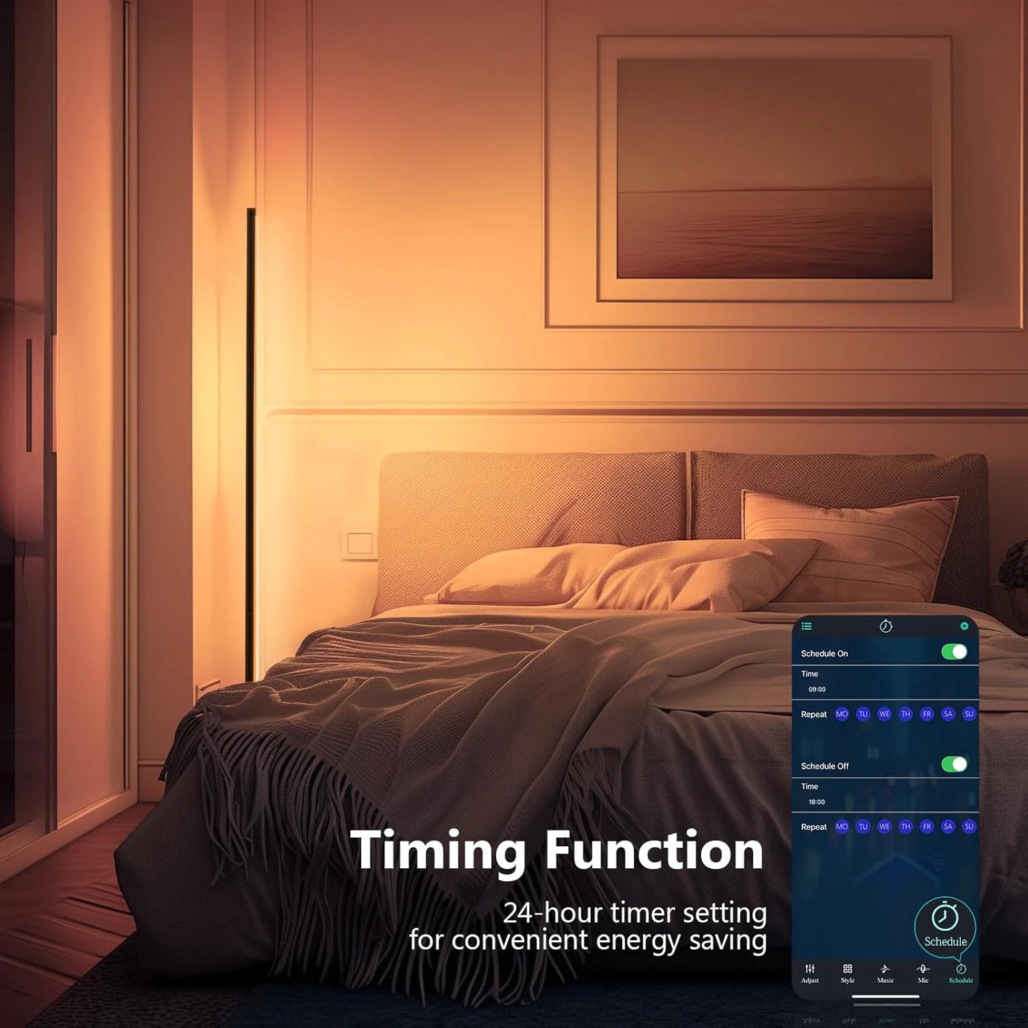 Smart RGB Mood Lamp: 16 Million Colors & Music Sync with APP Control!