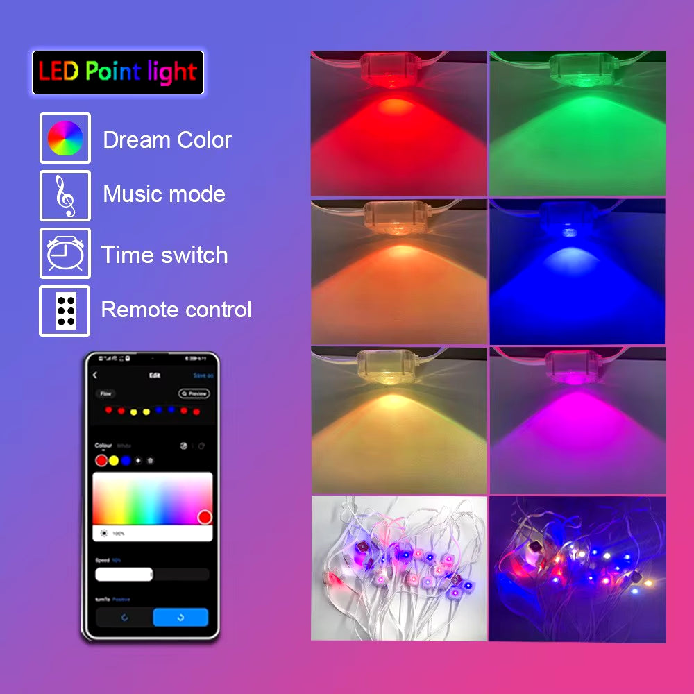 45M RGB LED String Lights: Smart Outdoor Party & Wedding Decor!