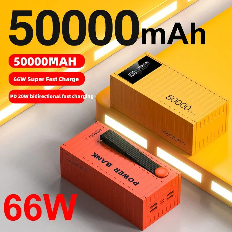 66W 50,000mAh Super Fast Charging Power Bank for iPhone and Android 