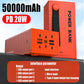 66W 50,000mAh Super Fast Charging Power Bank for iPhone and Android 